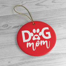 Load image into Gallery viewer, Buy online Premium Quality Dog Mom - Heart in Paw - Ceramic Ornaments - Christmas Tree Decoration - #dogmomtreats - Dog Mom Treats