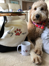 Load image into Gallery viewer, DOG TWINNING - Dog Mom - Red Plaid and Floral Pattern REVERSIBLE Gift Pack - Mug and Bag and Dog Bandana