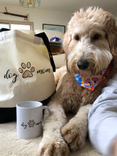 Load image into Gallery viewer, DOG TWINNING - Dog Mom - Red Plaid and Floral Pattern REVERSIBLE Gift Pack - Mug and Bag and Dog Bandana
