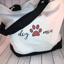 Load image into Gallery viewer, DOG TWINNING - Dog Mom - Red Plaid and Floral Pattern REVERSIBLE Gift Pack - Mug and Bag and Dog Bandana