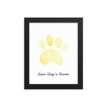 Load image into Gallery viewer, Buy online Premium Quality Personalized Dog Paw Frame - Framed photo paper poster - Yellow - Great Gift Idea for Dog Mom - Dog Mom Treats
