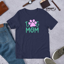 Load image into Gallery viewer, Buy online Premium Quality Dog Mom - Small Paws in Big Paws - Short-Sleeve Unisex T-Shirt - Gift Idea - #dogmomtreats - Dog Mom Treats