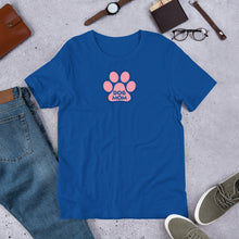 Load image into Gallery viewer, Buy online Premium Quality Dog Mom - Pink Paw - Short-Sleeve Unisex T-Shirt - gift idea - #dogmomtreats - Dog Mom Treats
