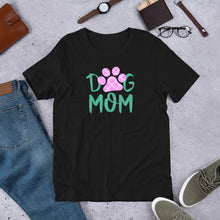 Load image into Gallery viewer, Buy online Premium Quality Dog Mom - Small Paws in Big Paws - Short-Sleeve Unisex T-Shirt - Gift Idea - #dogmomtreats - Dog Mom Treats