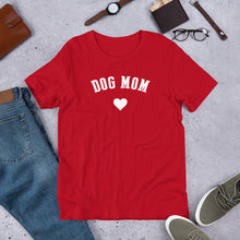 Load image into Gallery viewer, Buy online Premium Quality Dog Mom - Heart - Short-Sleeve Unisex T-Shirt - Gift Idea - #dogmomtreats - Dog Mom Treats
