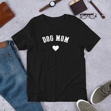 Load image into Gallery viewer, Buy online Premium Quality Dog Mom - Heart - Short-Sleeve Unisex T-Shirt - Gift Idea - #dogmomtreats - Dog Mom Treats