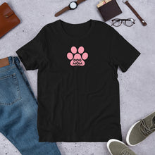 Load image into Gallery viewer, Buy online Premium Quality Dog Mom - Pink Paw - Short-Sleeve Unisex T-Shirt - gift idea - #dogmomtreats - Dog Mom Treats