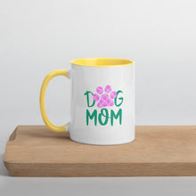 Load image into Gallery viewer, Buy online Premium Quality Dog Mom - Small Paws in Big Paw - Mug with Color Inside - Gift Idea - #dogmomtreats - Dog Mom Treats