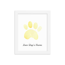 Load image into Gallery viewer, Buy online Premium Quality Personalized Dog Paw Frame - Framed photo paper poster - Yellow - Great Gift Idea for Dog Mom - Dog Mom Treats
