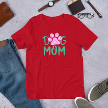 Load image into Gallery viewer, Buy online Premium Quality Dog Mom - Small Paws in Big Paws - Short-Sleeve Unisex T-Shirt - Gift Idea - #dogmomtreats - Dog Mom Treats