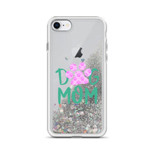 Load image into Gallery viewer, Buy online Premium Quality Dog Mom - Small Paws in Big Paw - Liquid Glitter Phone Case - Gift Idea - #dogmomtreats - Dog Mom Treats