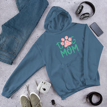 Load image into Gallery viewer, Buy online Premium Quality Dog Mom - Giant Paw with Paws - Peach - Unisex Hoodie - Dog Mom Gift Idea - #dogmomtreats - Dog Mom Treats
