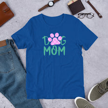 Load image into Gallery viewer, Buy online Premium Quality Dog Mom - Small Paws in Big Paws - Short-Sleeve Unisex T-Shirt - Gift Idea - #dogmomtreats - Dog Mom Treats