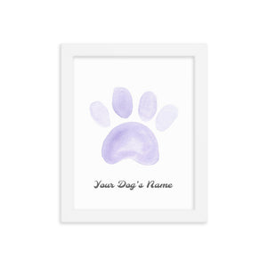 Buy online Premium Quality Personalized Dog Paw Frame - Framed photo paper poster - Purple - Great Gift for Dog Mom - Dog Mom Treats
