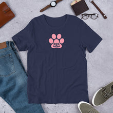 Load image into Gallery viewer, Buy online Premium Quality Dog Mom - Pink Paw - Short-Sleeve Unisex T-Shirt - gift idea - #dogmomtreats - Dog Mom Treats