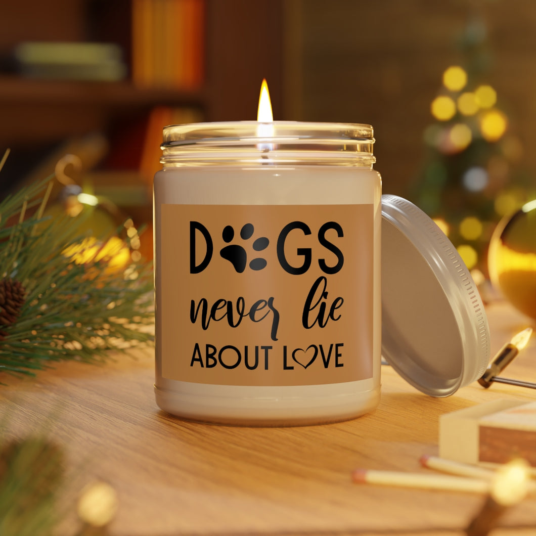 Relaxed Dog - Scented Candles, 9oz - Dogs Never Lie About Love - Brown Label