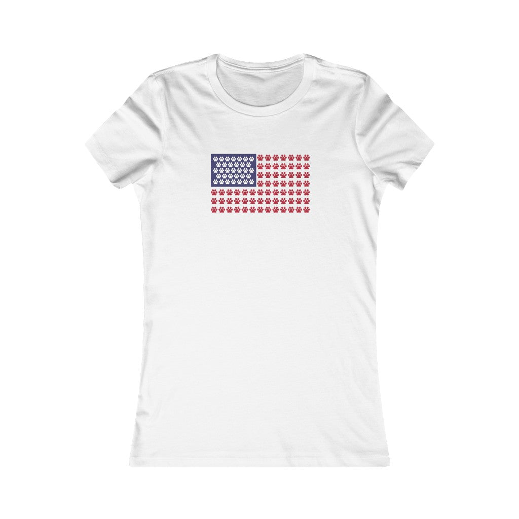 Buy online Premium Quality American Flag Paw Stripe  - Women's Favorite Tee - Dog Mom Treats