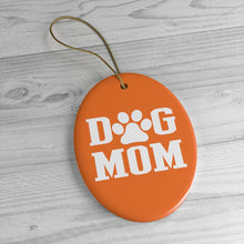 Load image into Gallery viewer, Buy online Premium Quality Dog Mom - Block Text - Ceramic Ornaments - Christmas Tree Decoration - #dogmomtreats - Dog Mom Treats

