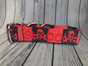 Personalized Dog Collar - PATTERN background - Embroidered With Your Dog's Name and Phone Number - DogCollarWithName.com