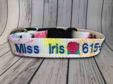 Load image into Gallery viewer, Personalized Dog Collar - PATTERN background - Embroidered With Your Dog&#39;s Name and Phone Number - DogCollarWithName.com
