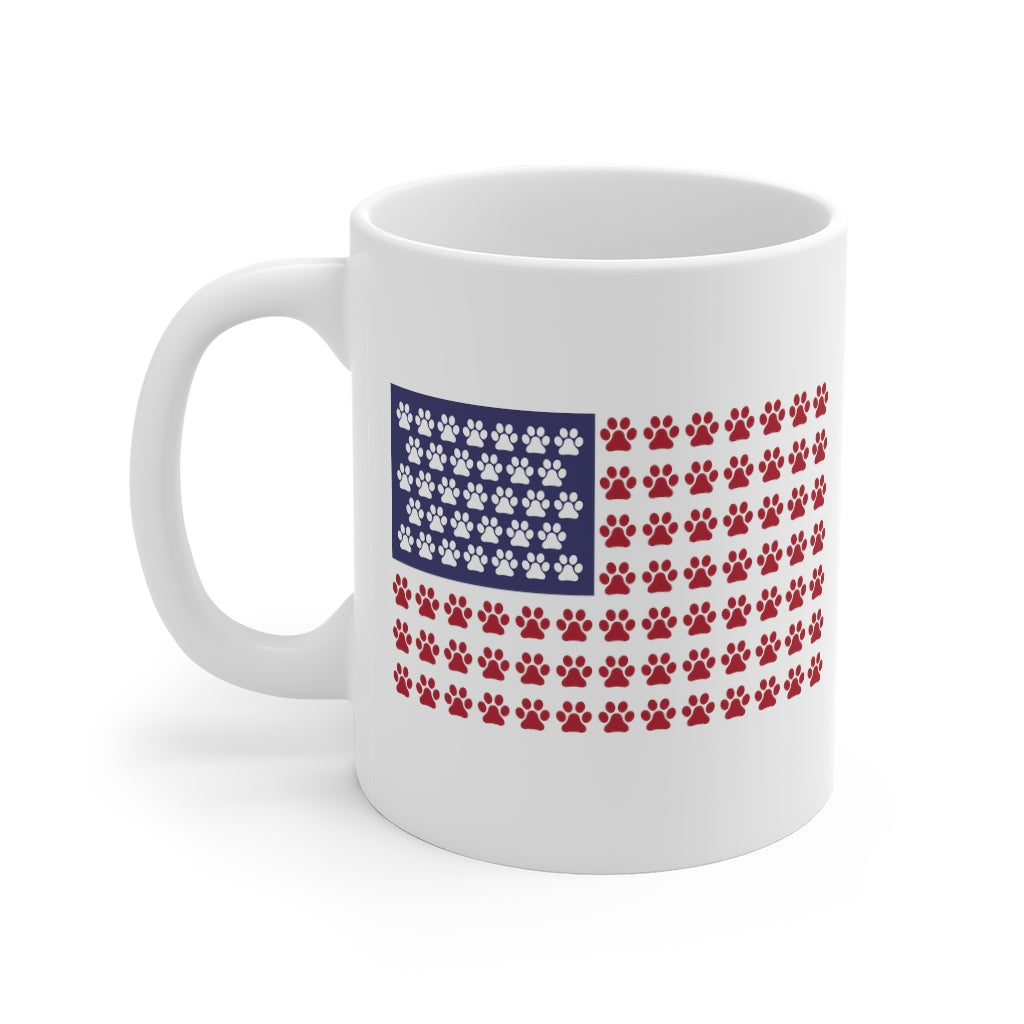 Buy online Premium Quality Paw Print American Flag - Mug 11oz - Dog Mom Treats