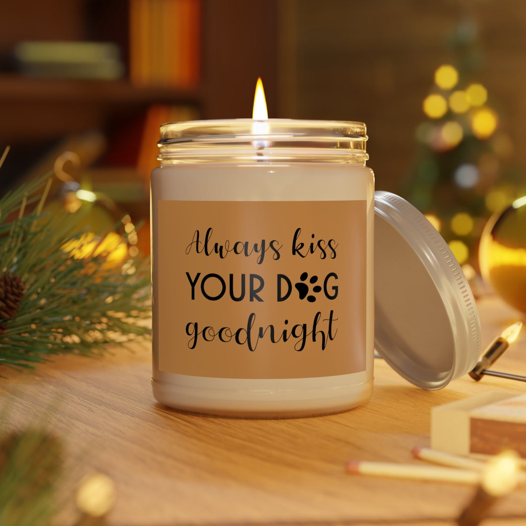 Relaxed Dog - Scented Candles, 9oz - Always Kiss Your Dog Goodnight - Brown Label