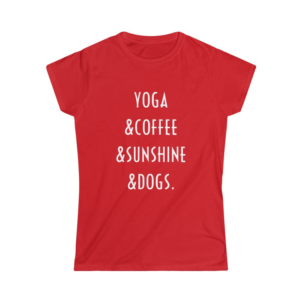 Yoga Coffee Sunshine and Dogs - Women's Softstyle Tee – Pancake and Waffles