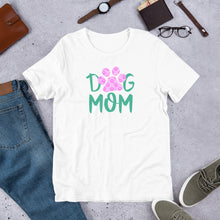 Load image into Gallery viewer, Buy online Premium Quality Dog Mom - Small Paws in Big Paws - Short-Sleeve Unisex T-Shirt - Gift Idea - #dogmomtreats - Dog Mom Treats
