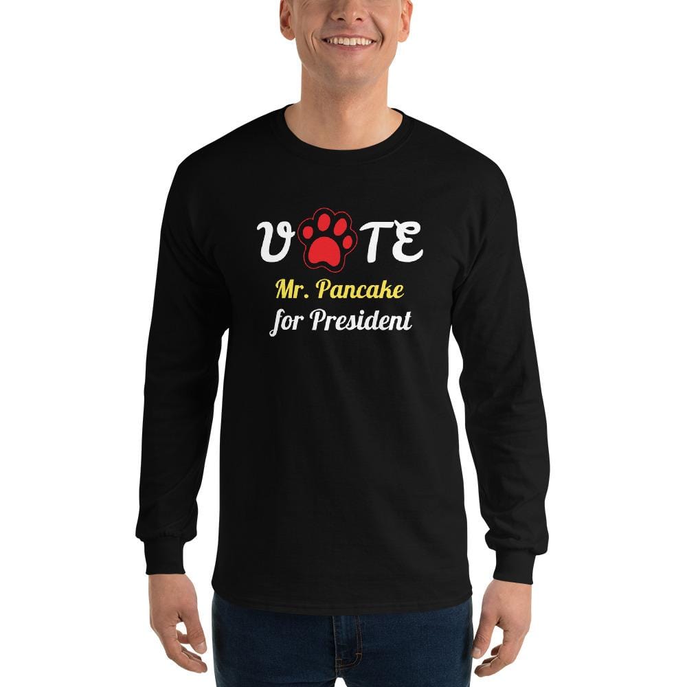 Buy online Premium Quality VOTE For President Custom Shirt With Your Dog's Name - Red Paw - Men’s Long Sleeve Shirt - Dog Mom Treats