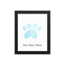 Load image into Gallery viewer, Buy online Premium Quality Personalized Dog Paw Frame - Framed photo paper poster - Light Blue - Great Gift Idea for Dog Mom - Dog Mom Treats
