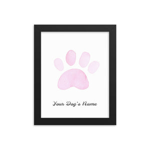 Buy online Premium Quality Personalized Dog Paw Frame - Framed photo paper poster - Pink - Dog Mom Treats