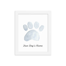 Load image into Gallery viewer, Buy online Premium Quality Personalized Dog Paw Frame - Framed photo paper poster - Gray - Great Dog Mom Gift Idea - Dog Mom Treats
