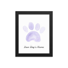 Load image into Gallery viewer, Buy online Premium Quality Personalized Dog Paw Frame - Framed photo paper poster - Purple - Great Gift for Dog Mom - Dog Mom Treats
