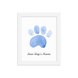 Buy online Premium Quality Personalized Dog Paw Frame - Framed photo paper poster - Dark Blue - Great Gift Idea for Dog Mom - Dog Mom Treats
