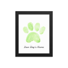 Load image into Gallery viewer, Buy online Premium Quality Personalized Dog Paw Frame - Framed photo paper poster - Green - Great Dog Mom Gift Idea - Dog Mom Treats
