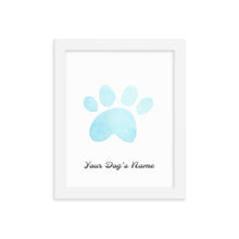 Load image into Gallery viewer, Buy online Premium Quality Personalized Dog Paw Frame - Framed photo paper poster - Light Blue - Great Gift Idea for Dog Mom - Dog Mom Treats
