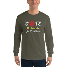 Load image into Gallery viewer, Buy online Premium Quality VOTE For President Custom Shirt With Your Dog&#39;s Name - Red Paw - Men’s Long Sleeve Shirt - Dog Mom Treats
