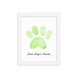 Buy online Premium Quality Personalized Dog Paw Frame - Framed photo paper poster - Green - Great Dog Mom Gift Idea - Dog Mom Treats