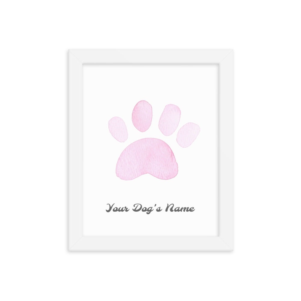 Buy online Premium Quality Personalized Dog Paw Frame - Framed photo paper poster - Pink - Dog Mom Treats
